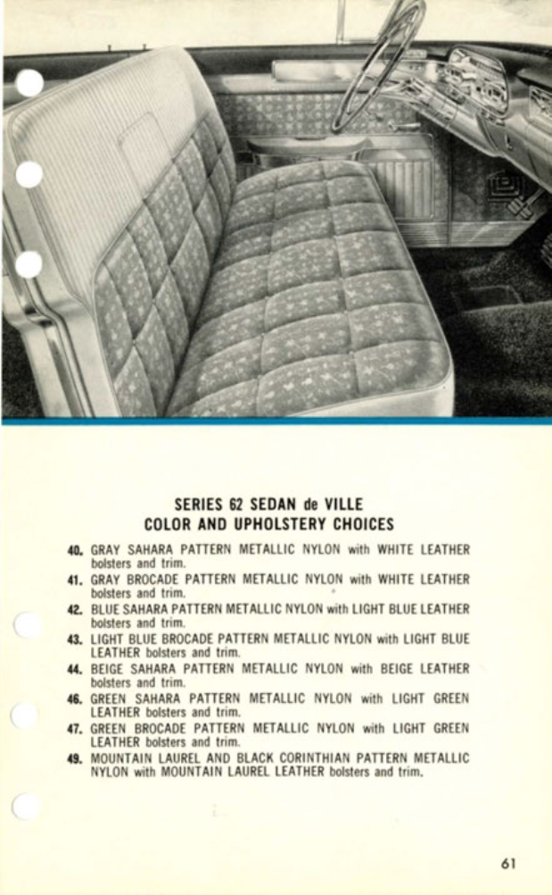 1957 Cadillac Salesmans Data Book Page 61